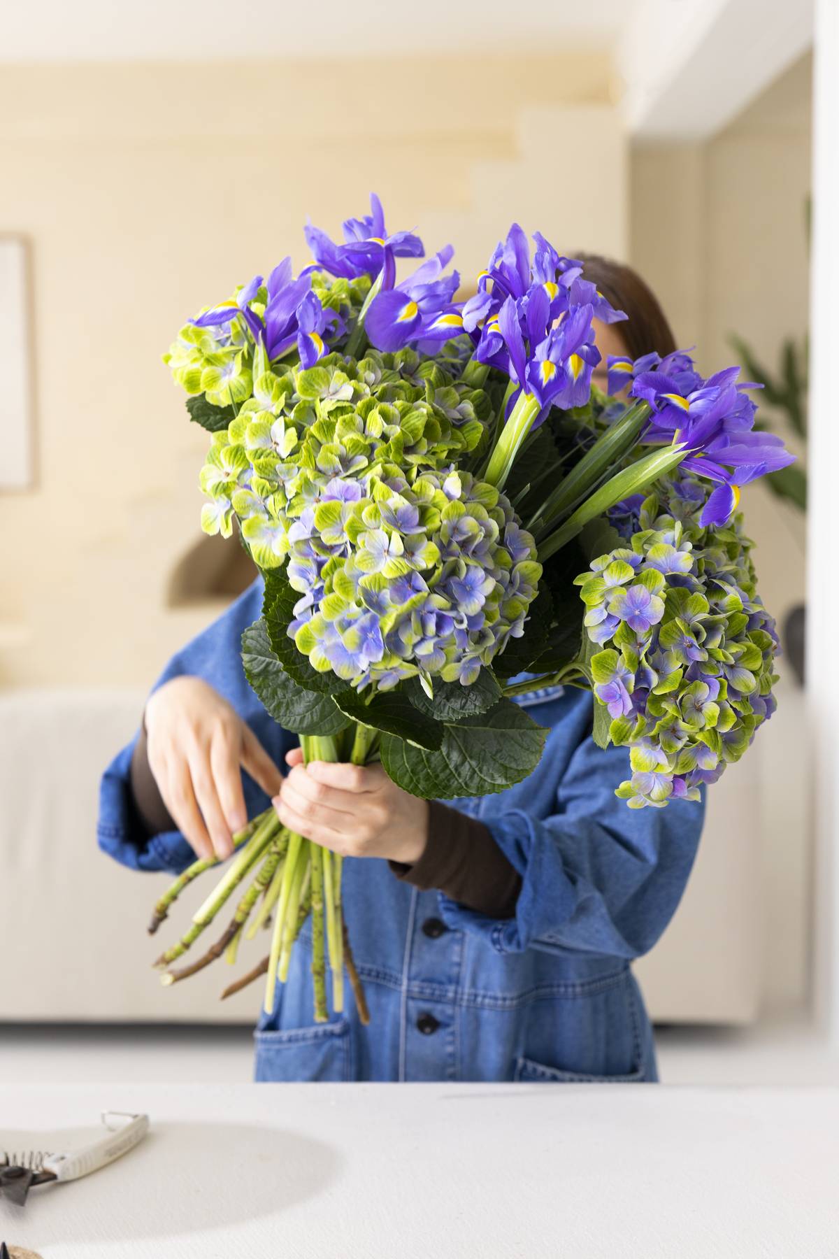Iris en hortensia