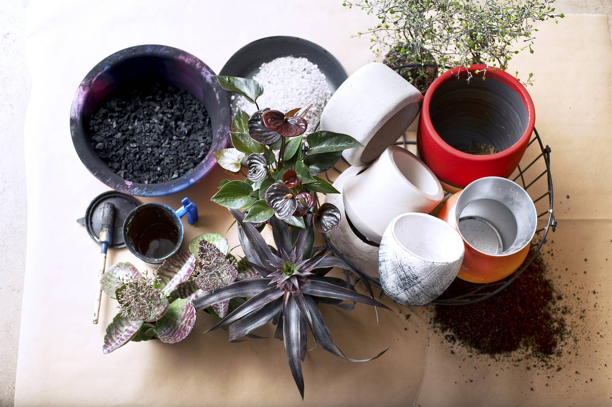DIY-materiaal voor plantenpotten