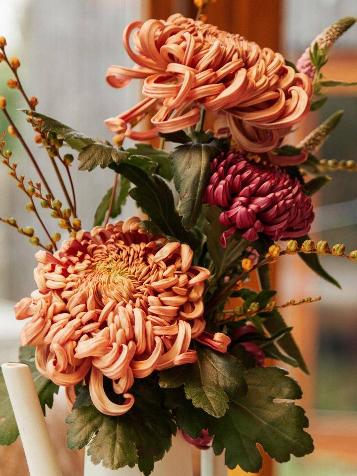 Boeket met chrysanten