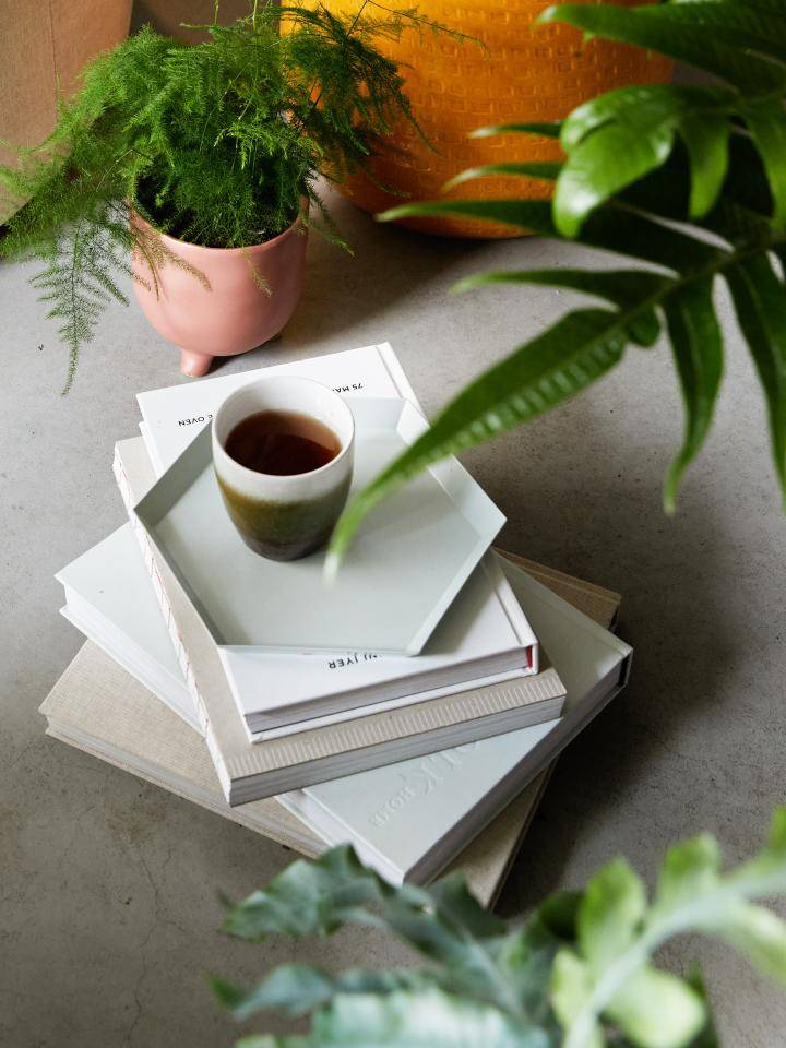Boeken met groene kamerplanten