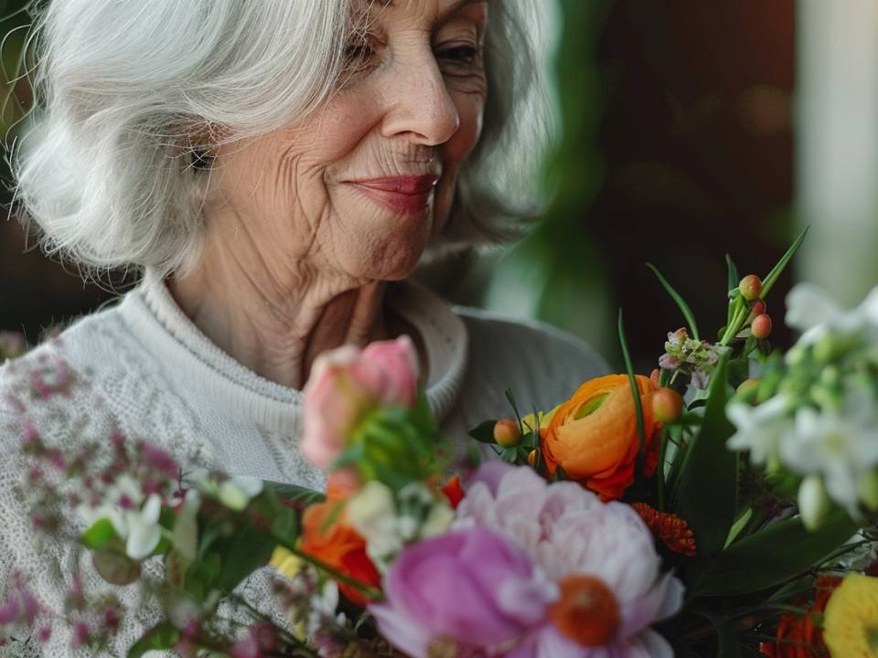 Ouderen en bloemen