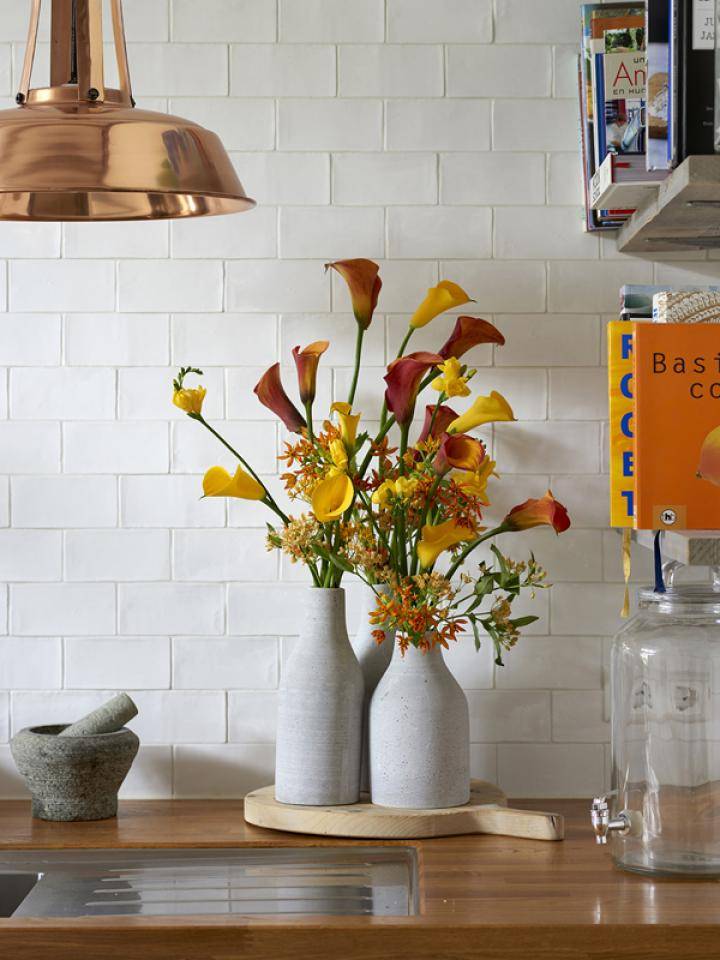 Calla boeket met freesia's