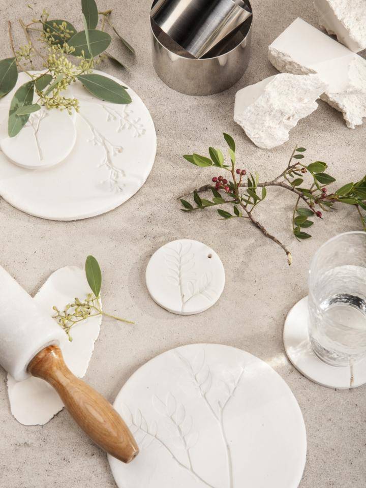 Bloemfossiel van keramiek diy