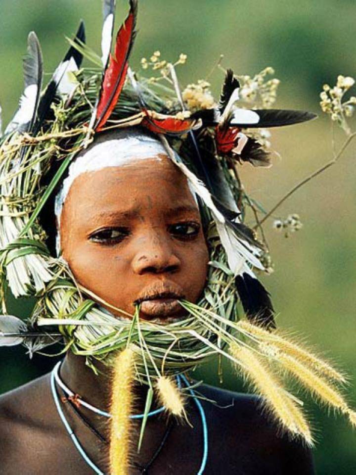 De kostuums van mensen uit Afrika