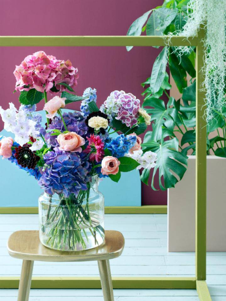 Boeket met hortensia