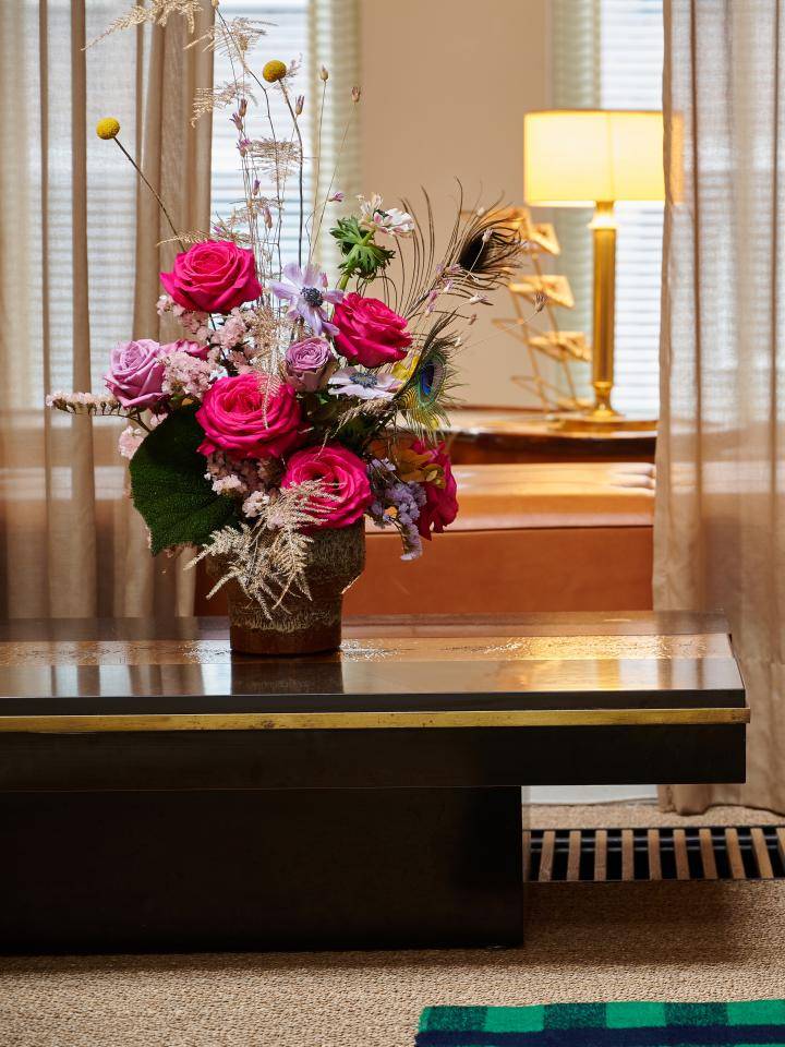 Rouwbloemen in vaas