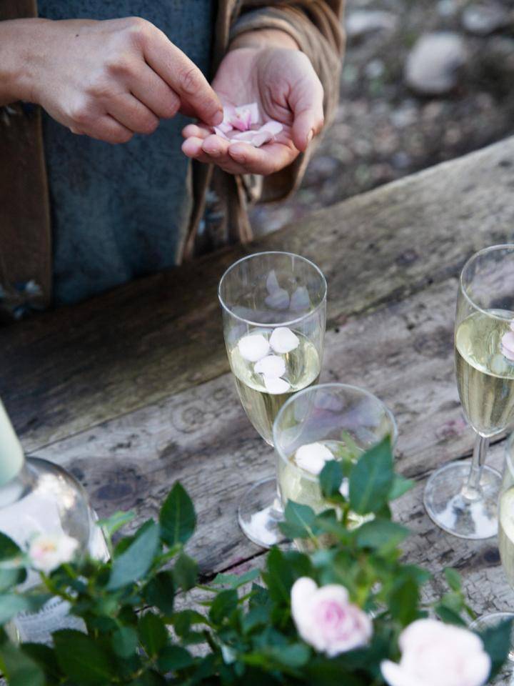 Champagne in de kas van Manualea Grog